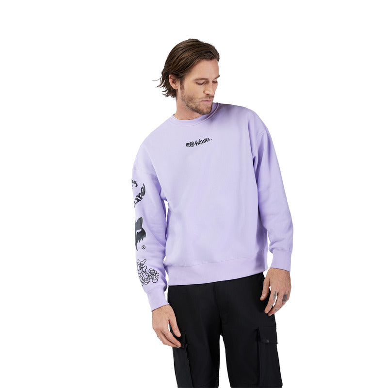 Fox Hello Future Oversized Crew Lilac Sweatshirt