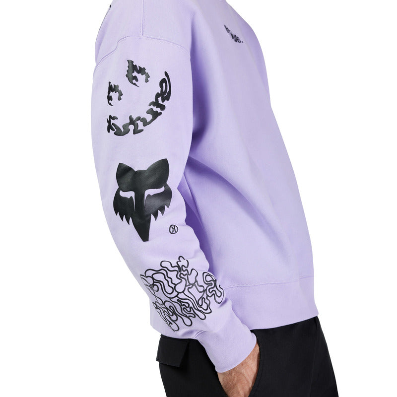 Fox Hello Future Oversized Crew Lilac Sweatshirt