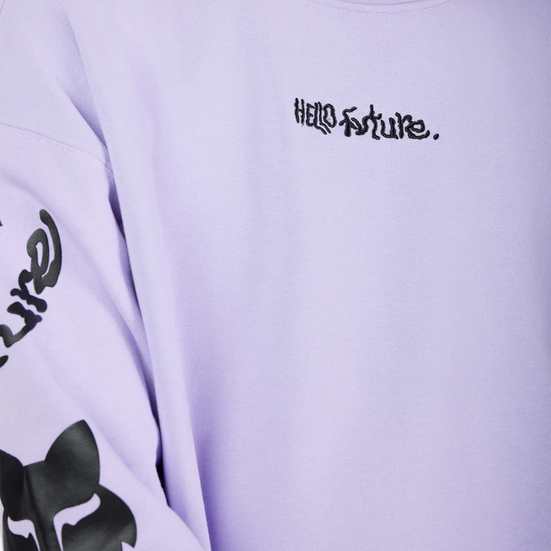 Fox Hello Future Oversized Crew Lilac Sweatshirt