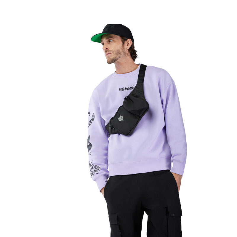 Fox Hello Future Oversized Crew Lilac Sweatshirt