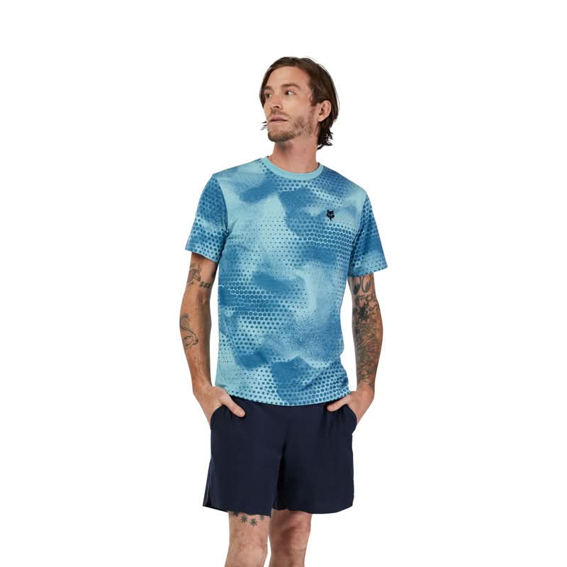 T-SHIRT FOX AOP SS TECH TEE VINTAGE WASH