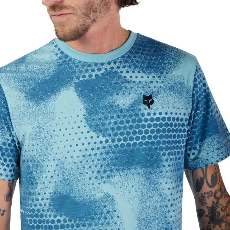 T-SHIRT FOX AOP SS TECH TEE VINTAGE WASH