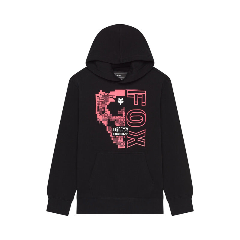FOX JUNIOR IMAGE SKULL FLEECE PO BLACK HOODIE