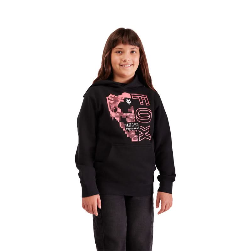 FOX JUNIOR IMAGE SKULL FLEECE PO BLACK HOODIE