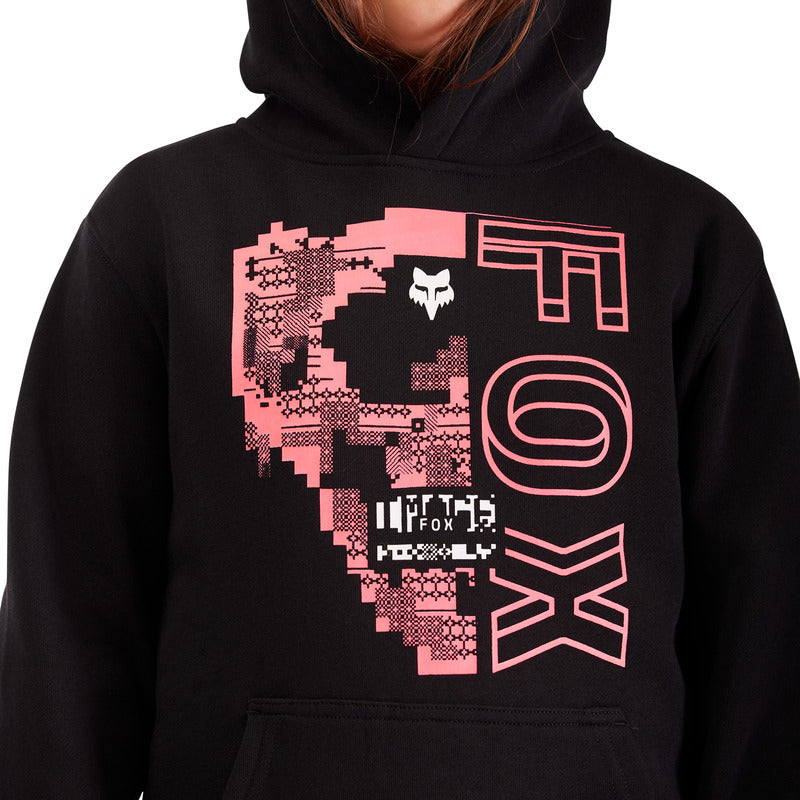 FOX JUNIOR IMAGE SKULL FLEECE PO BLACK HOODIE