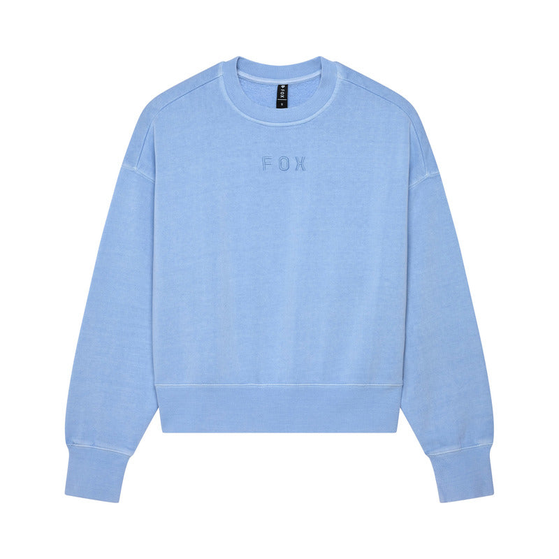 Fox Lady Wordmark Oversized Fleece Crew Cashmere Blue