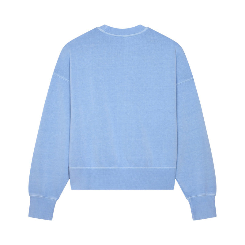 Fox Lady Wordmark Oversized Fleece Crew Cashmere Blue