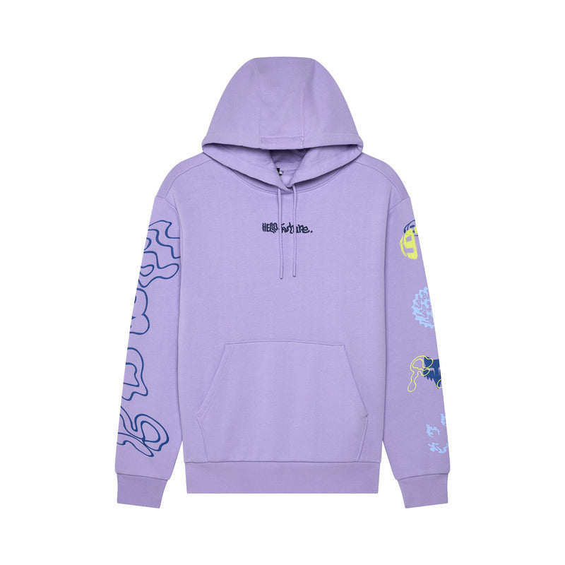 FOX LADY HELLO FUTURE FLEECE HOODIE LILAC