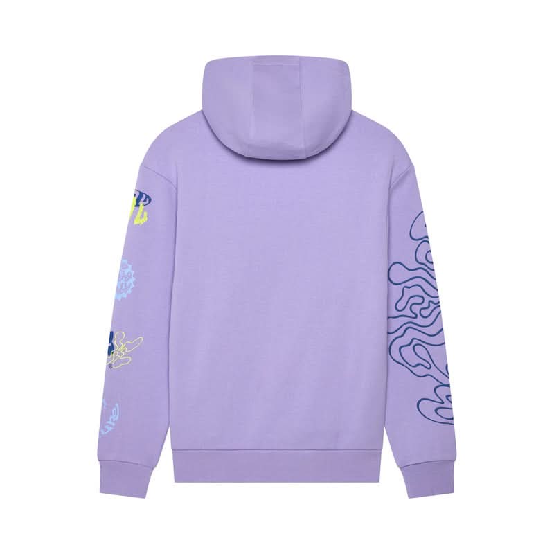 FOX LADY HELLO FUTURE FLEECE HOODIE LILAC