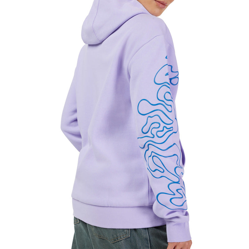 FOX LADY HELLO FUTURE FLEECE HOODIE LILAC