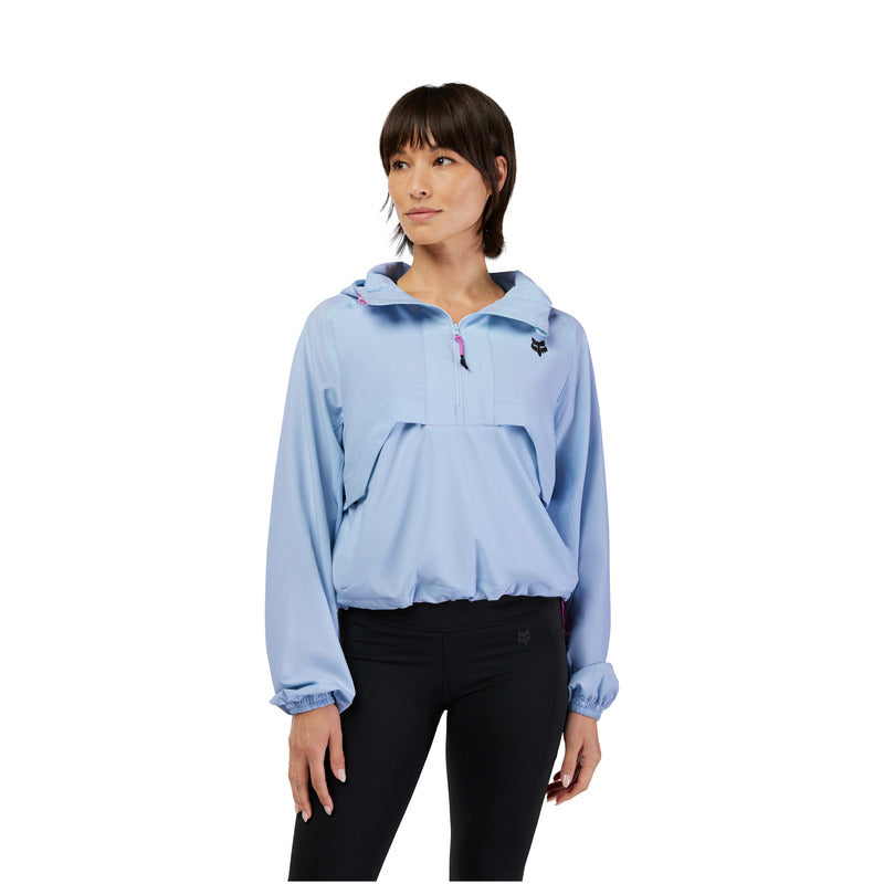 Fox Lady Survivalist Windbreaker Cashmere Blue Hoodie
