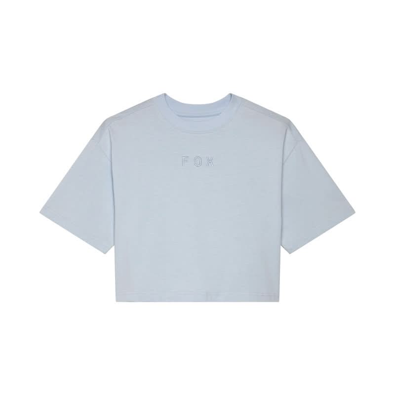 T-SHIRT FOX LADY WORDMARK OS CROP TEE PALE BLUE