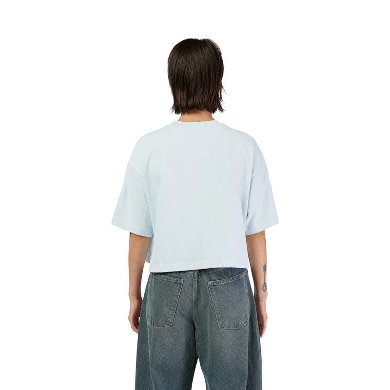T-SHIRT FOX LADY WORDMARK OS CROP TEE PALE BLUE