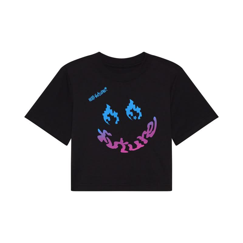 T-SHIRT FOX LADY HELLO FOX SS BABY TEE BLACK