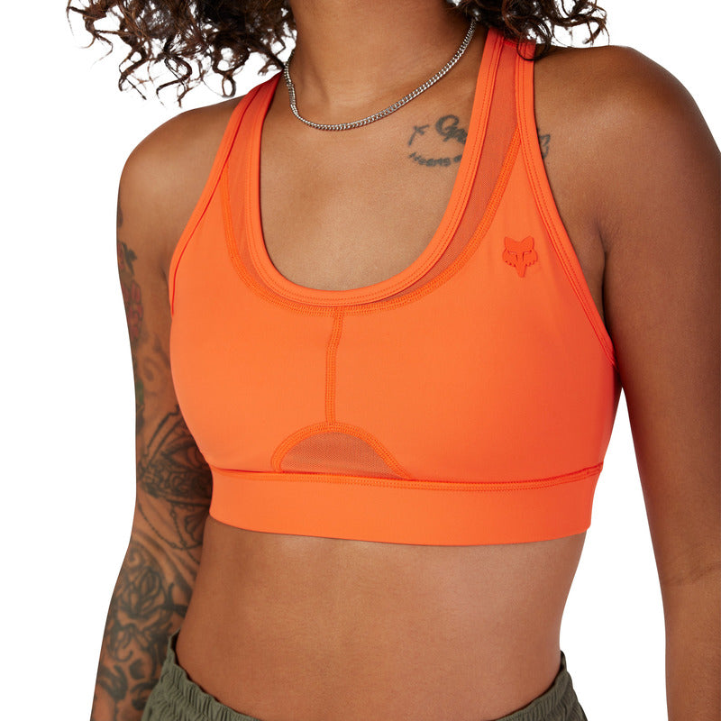 FOX LADY MOTIVE BRA BLOOD ORANGE SPORTS BRA
