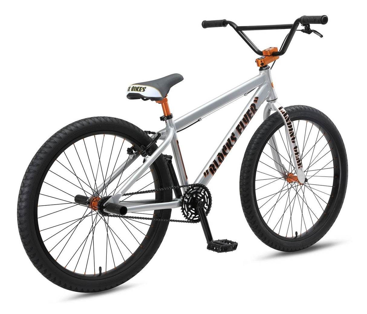 SE Bikes Blocks Flyer 26" Iced Out Silver Singlespeed bike | RideHub