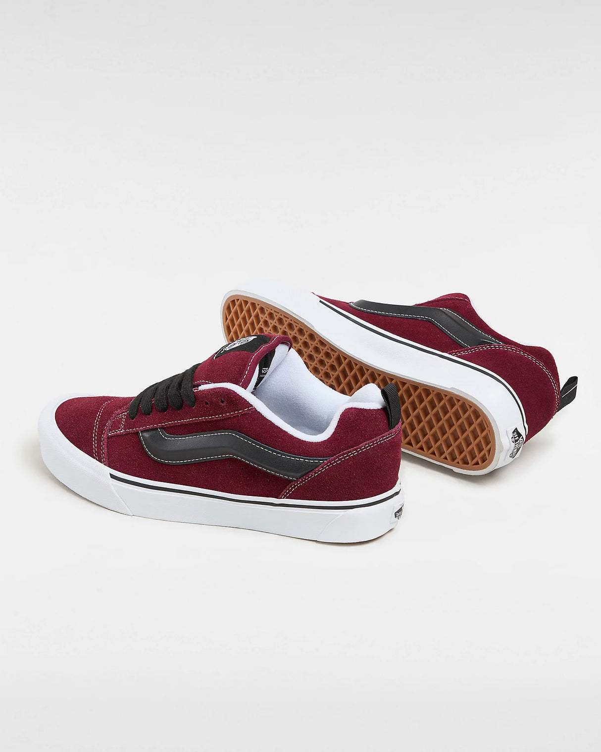 Vans Knu Skool Shoes Burgundy/White | RideHub