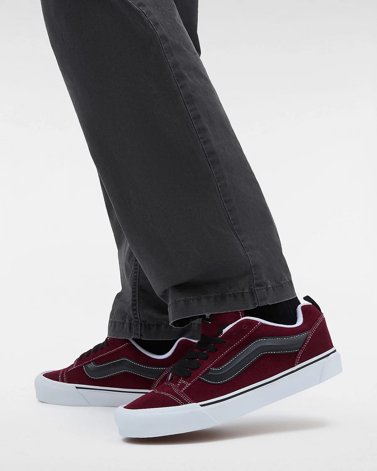 Vans Knu Skool Shoes Burgundy/White | RideHub