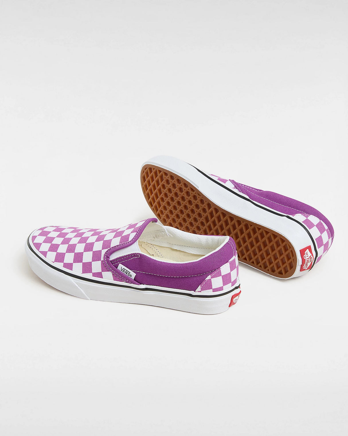 Vans Classic Slip-On Checkerboard Shoes Purple/White | RideHub