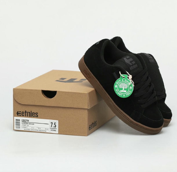 Etnies Kingpin Black/Dark Grey/Gum Shoes – Classic Skate Style | Ride Hub