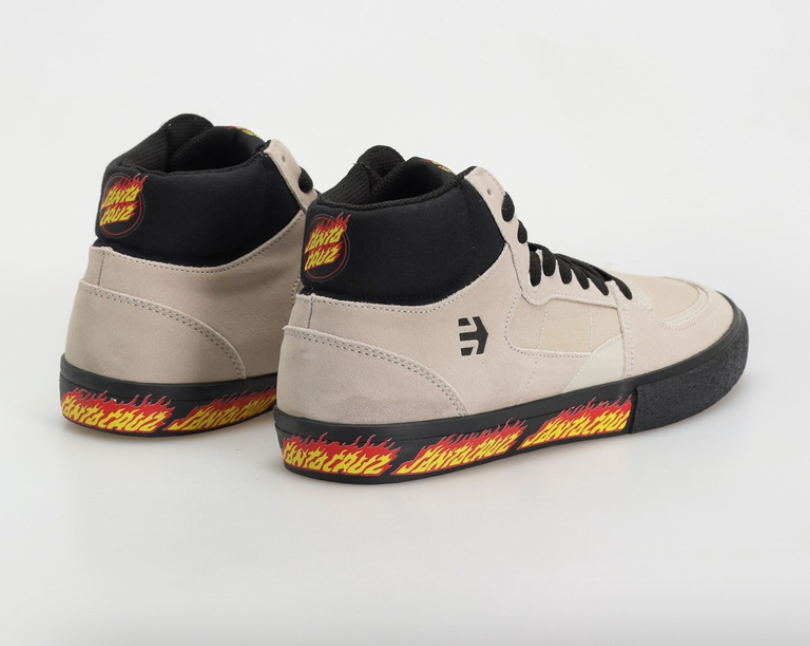 Etnies Screw Vulc Mid x Santa Cruz White/Black shoes | RideHub