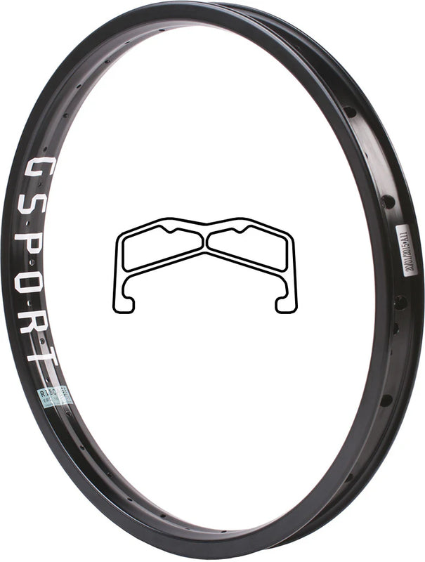 G-Sport Ribcage 20" 6061 Aluminum BMX Rim | Black | Ride Hub