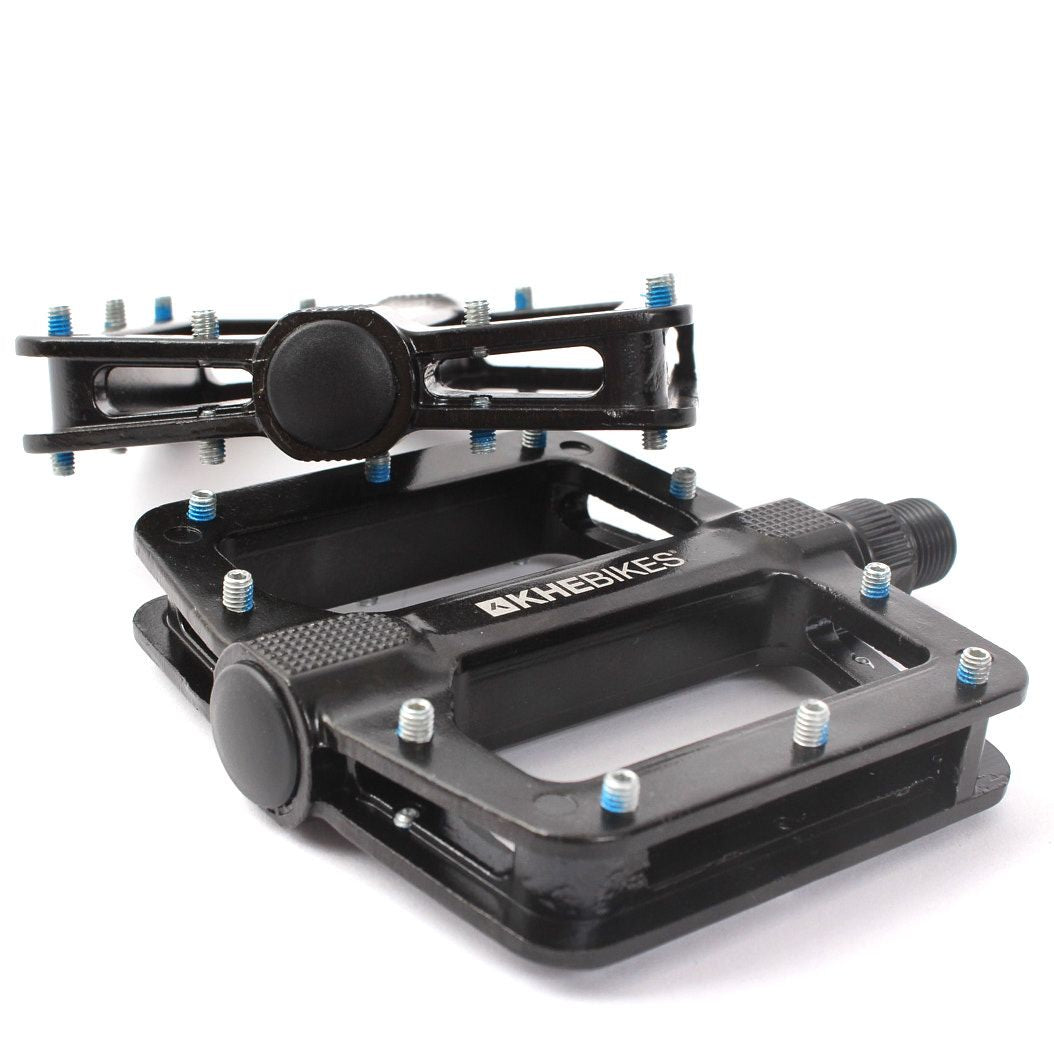 KHE MVP 9/16" Aluminum BMX Pedals with Pins - Black | RideHub