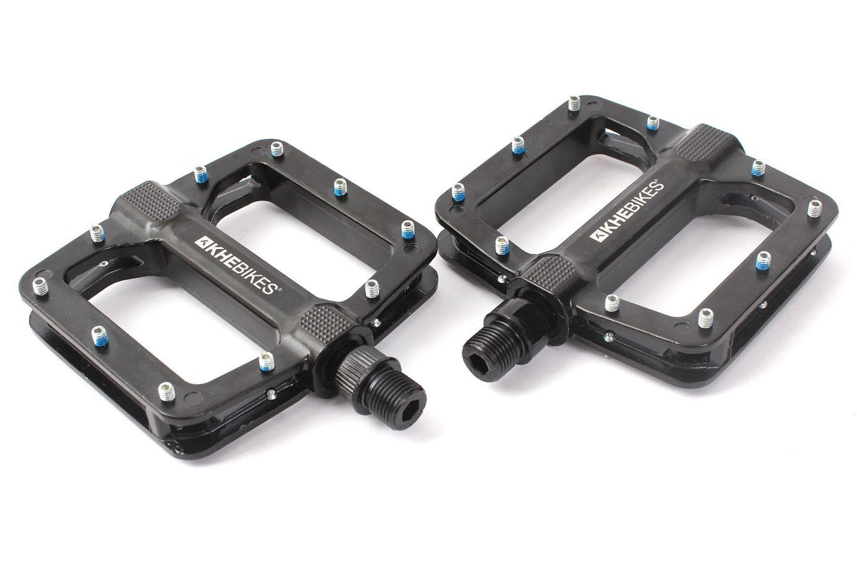 KHE MVP 9/16" Aluminum BMX Pedals with Pins - Black | RideHub