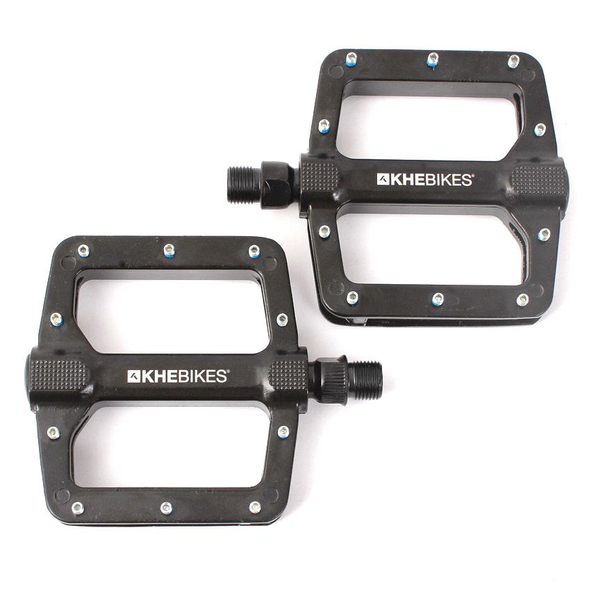 KHE MVP 9/16" Aluminum BMX Pedals with Pins - Black | RideHub