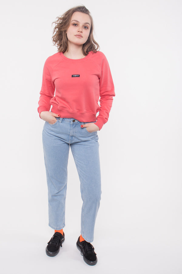 Women's Nervous Crew Classic Small Coral Sweatshirt | RideHub