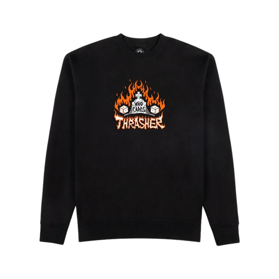 Thrasher Who Cares by Neckface Crewneck | RideHub