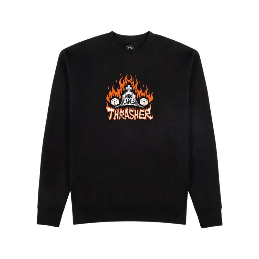 Thrasher Who Cares by Neckface Crewneck | RideHub