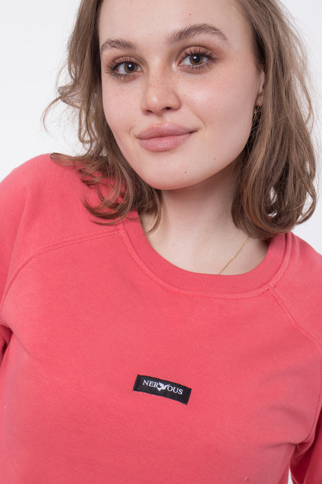 Women's Nervous Crew Classic Small Coral Sweatshirt | RideHub