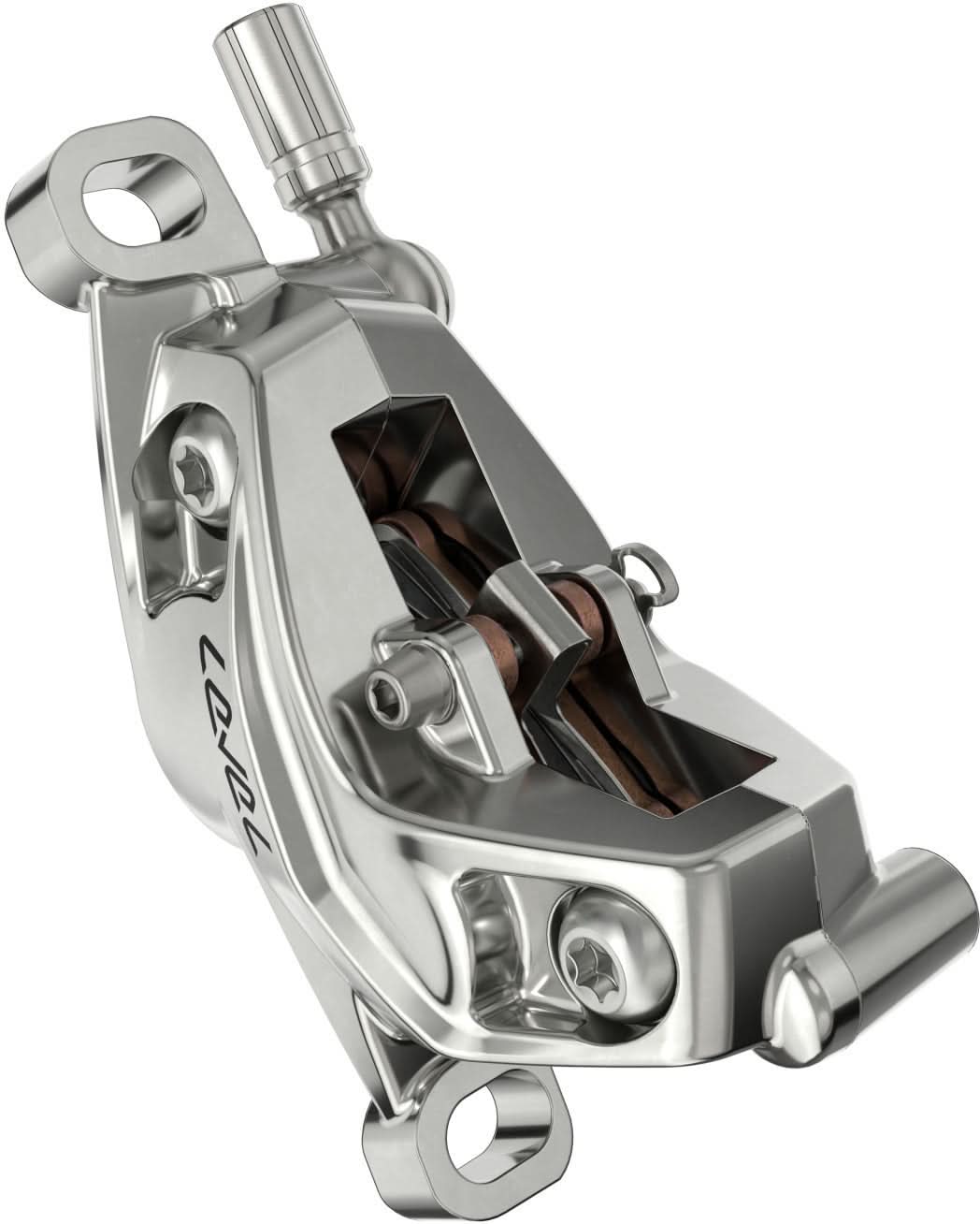 SRAM Bremse Level Ultimate Stealth-vorne silver, 950mm Leitung, 4 Kolben ohne Rotor/Adapter