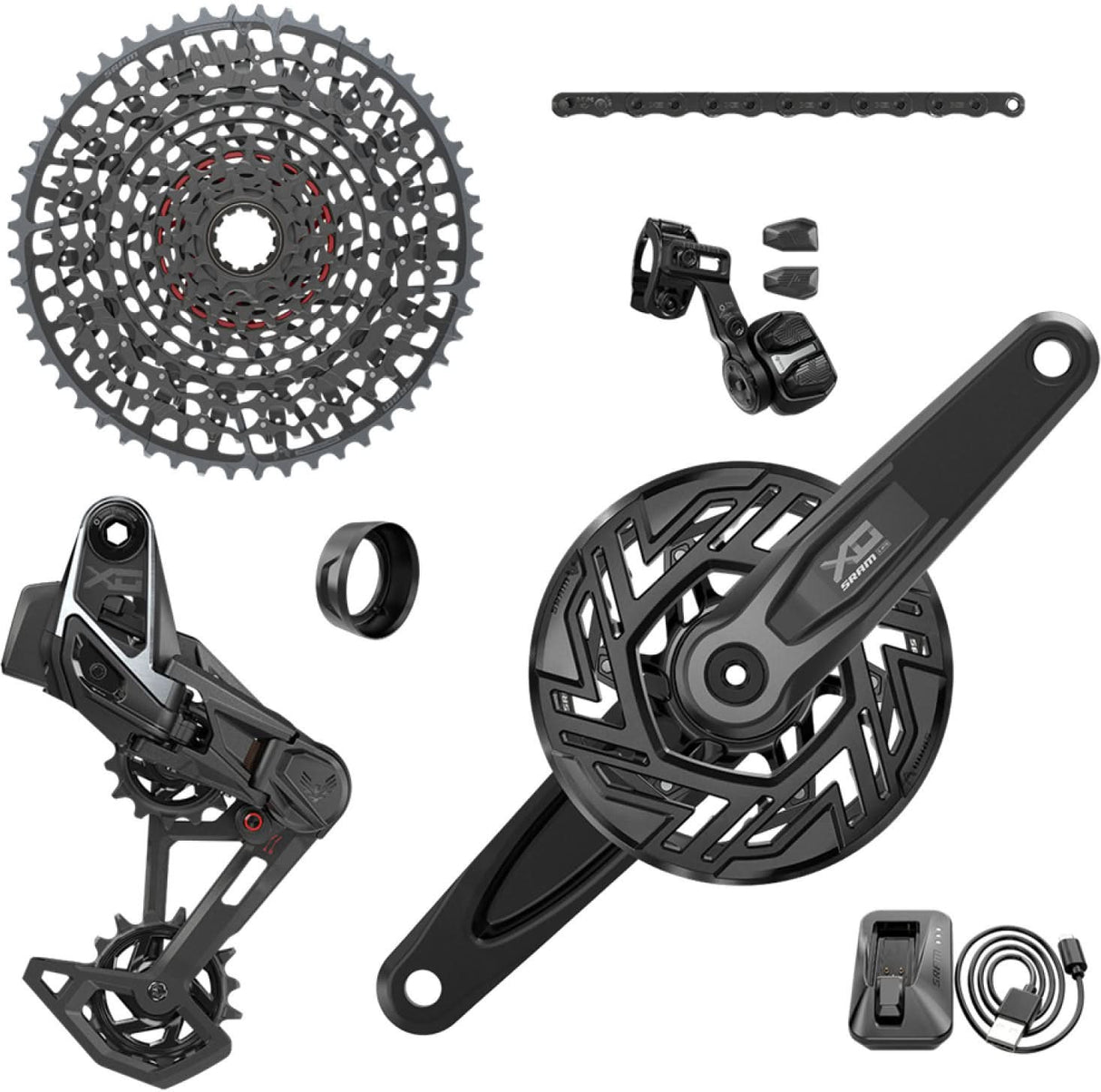 SRAM Kit X0 AXS Eagle Transmission 175mm DUB Wide, 32T, 10-52T, incl. Ladegerät, Batterie & Kette