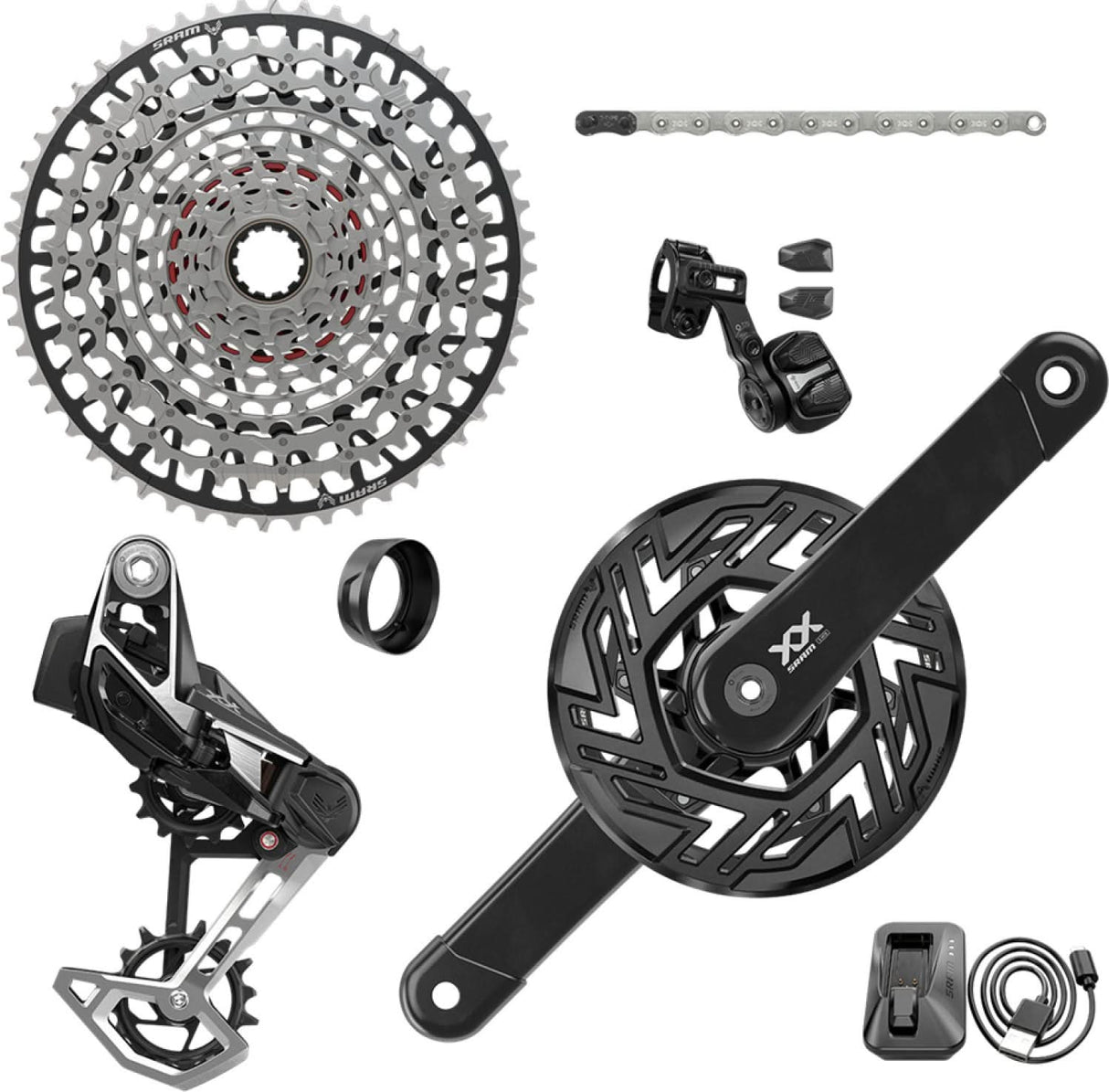 SRAM Kit XX AXS Eagle Transmission 175mm DUB Wide, 32T, 10-52T, incl. Ladegerät, Batterie & Kette