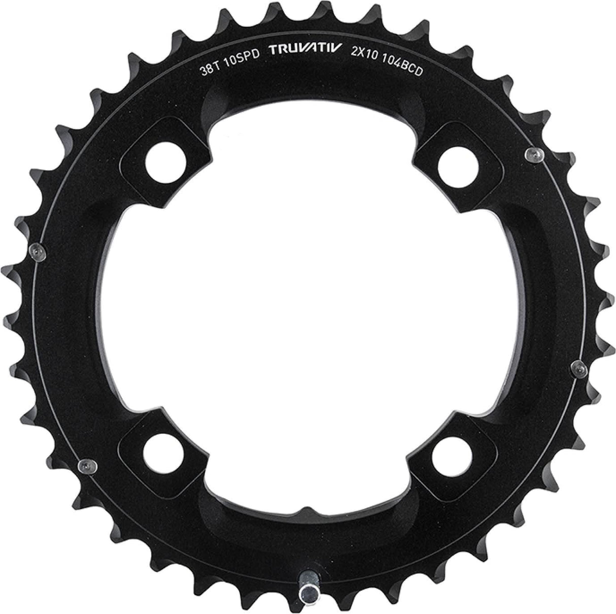 CHAIN RING MTB 38T 104 S1 49 CHAINLINE AL5 2X10 LONG PIN BLAST BLACK (38/24)