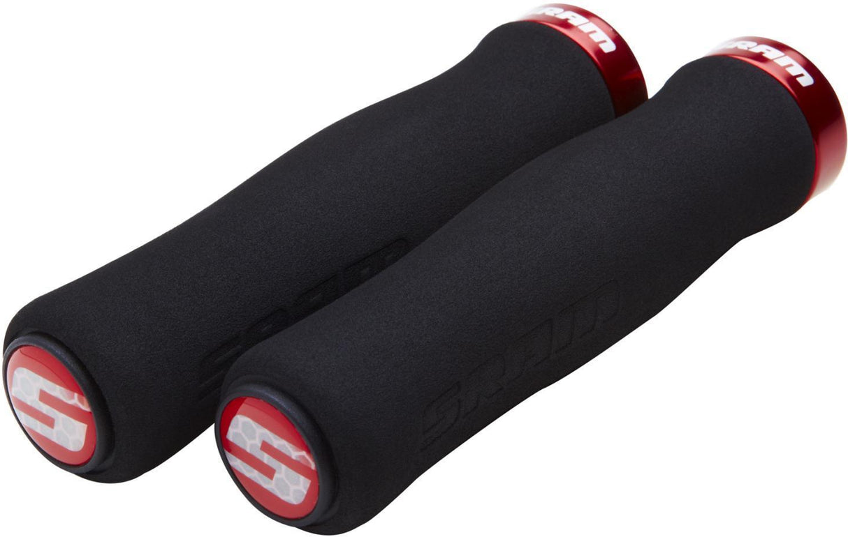 SRAM Locking Grips Contour Foam 129mm Black with Single Black Clamp and End Plug