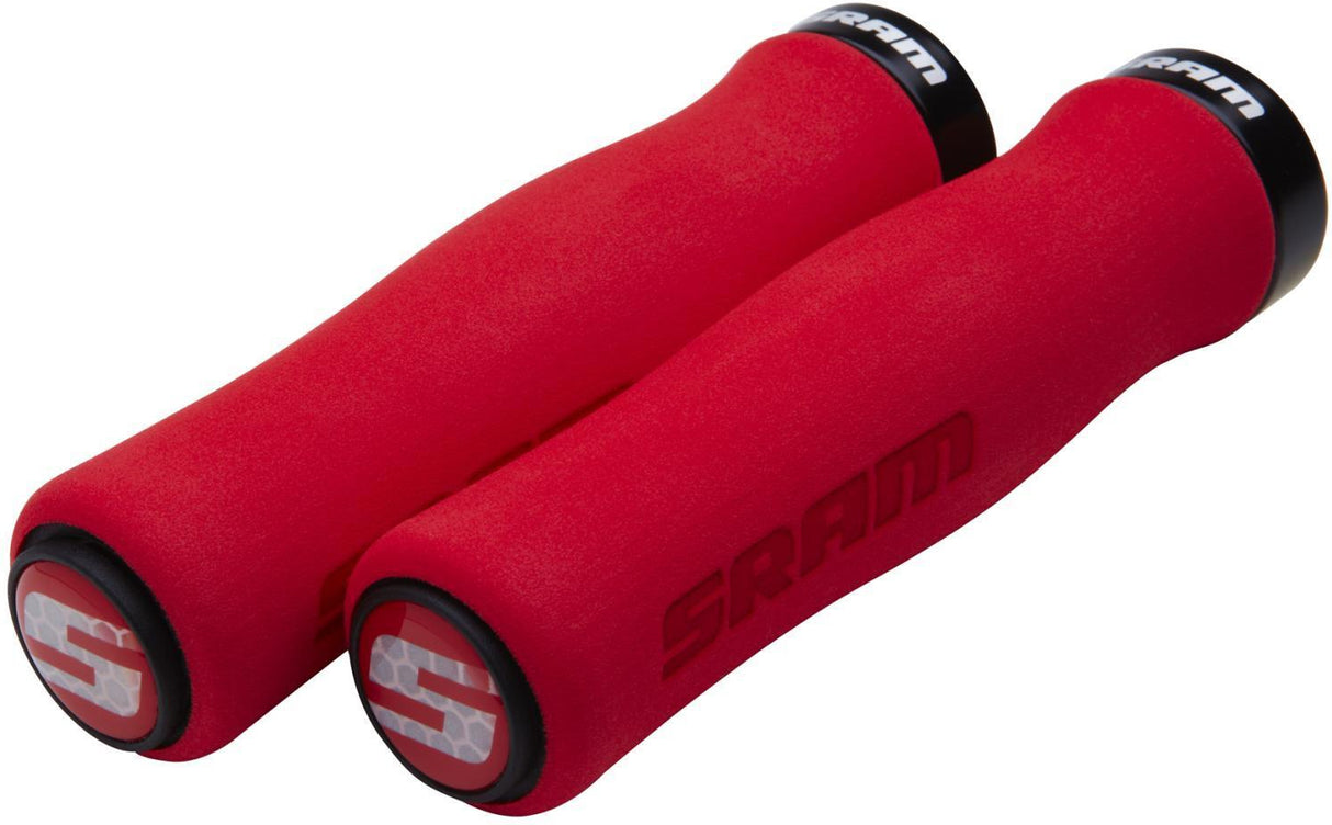 SRAM Locking Grips Contour Foam 129mm Black with Single Black Clamp and End Plug