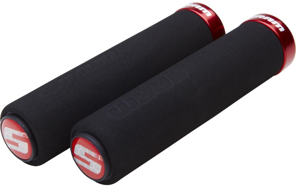 SRAM Locking Grips Foam 129mm Black with Single Black Clamp and End Plugs