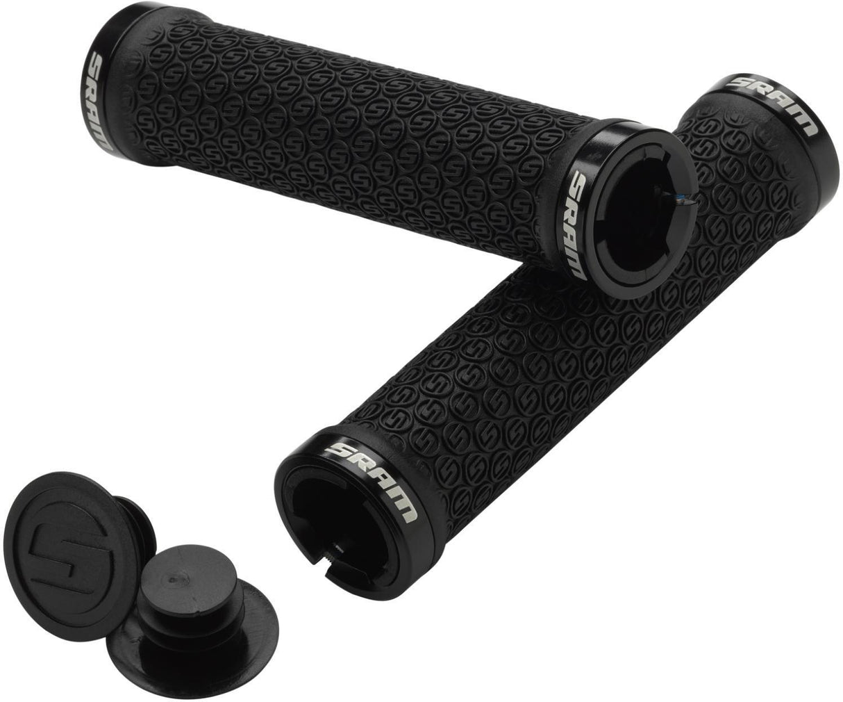 SRAM Locking Grips Black with Double Clamps &amp; End Plugs