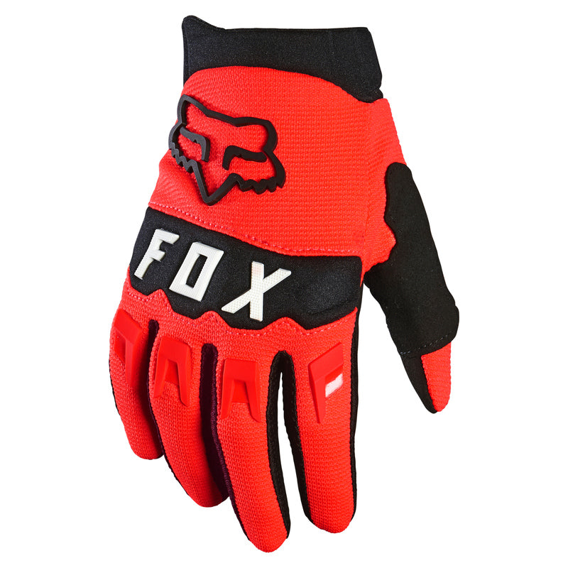 Fox Junior Dirtpaw Fluo Red Gloves