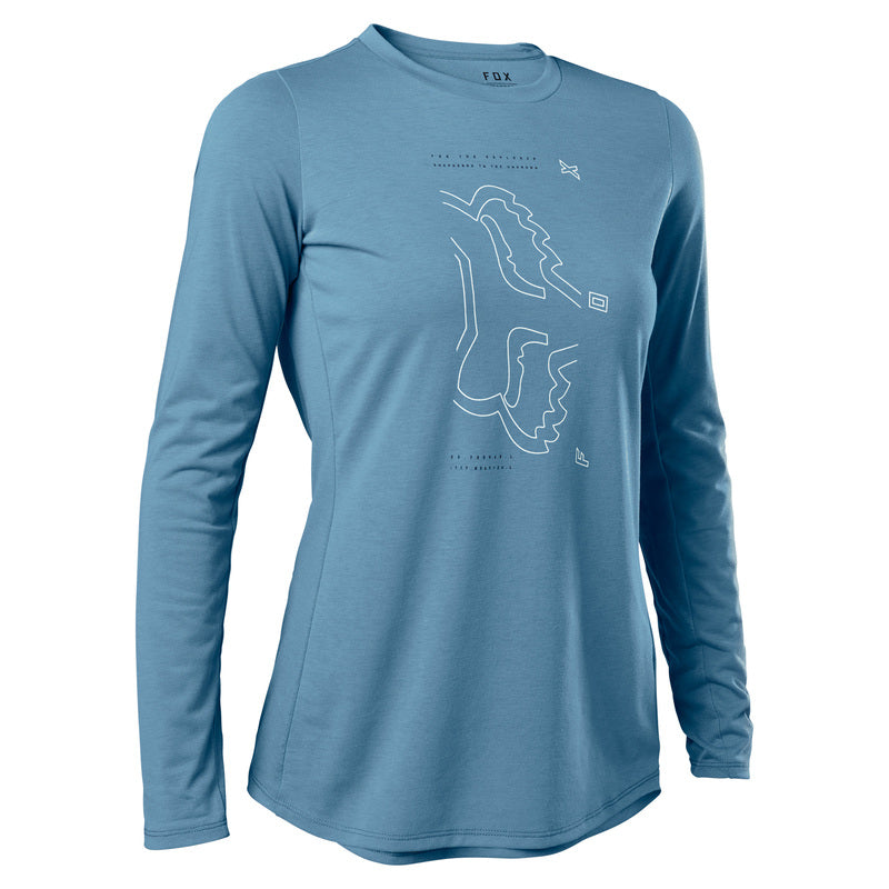 Fox Lady Ranger Dr Dusty Blue Long Sleeve Cycling Jersey | RideHub