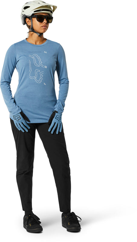 Fox Lady Ranger Dr Dusty Blue Long Sleeve Cycling Jersey | RideHub