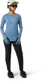 Fox Lady Ranger Dr Dusty Blue Long Sleeve Cycling Jersey | RideHub