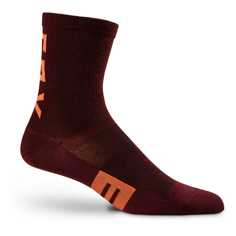 Fox Lady 6" Flexair Merino Dark Maroon socks | RideHub