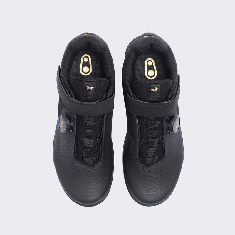 Crankbrothers Mallet Boa Black/Gold Shoes - Black Outsole