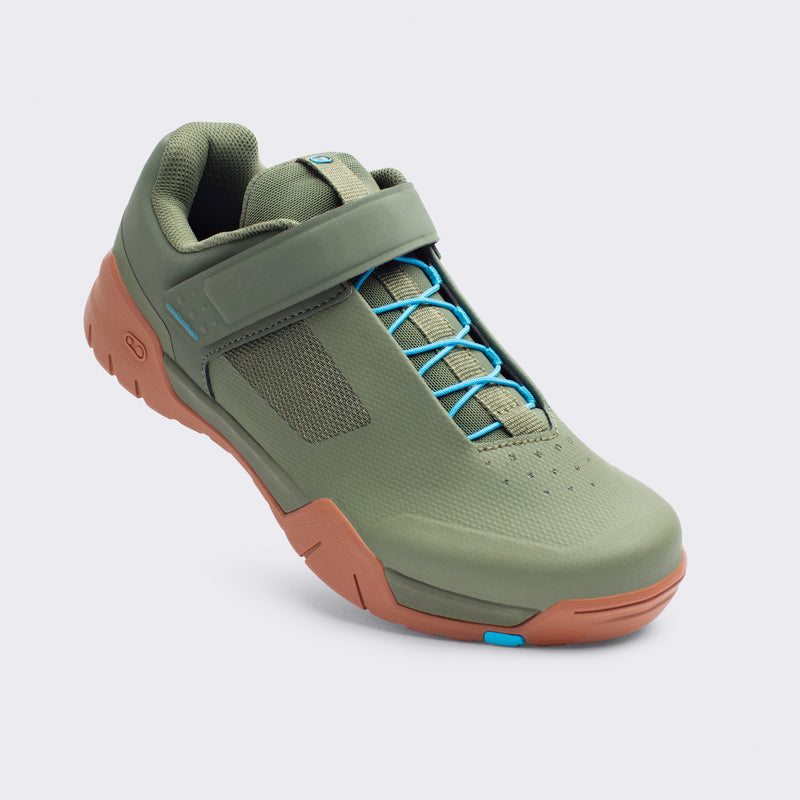 Crankbrothers Mallet E Speedlace Green/Blue Shoes - Gum Outsole