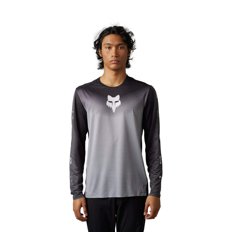 Fox Flexair Novah Steel Grey Long Sleeve Cycling Jersey | RideHub