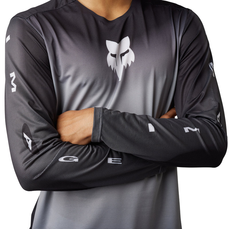 Fox Flexair Novah Steel Grey Long Sleeve Cycling Jersey | RideHub